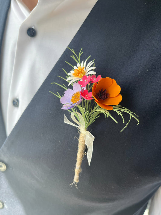 BOUTONNIERE EN PAPIER SUZIE