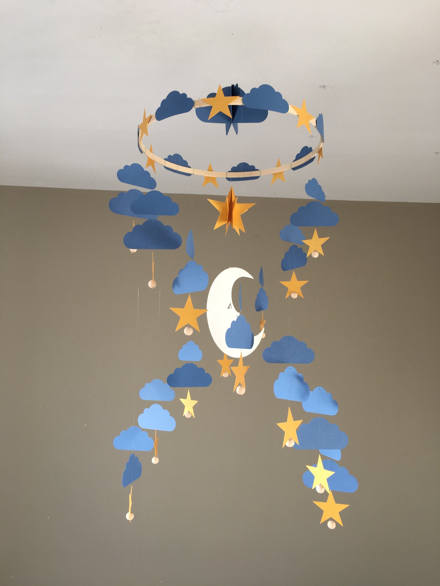 MOBILE BEBE SPIRALE LUNE ET ETOILES