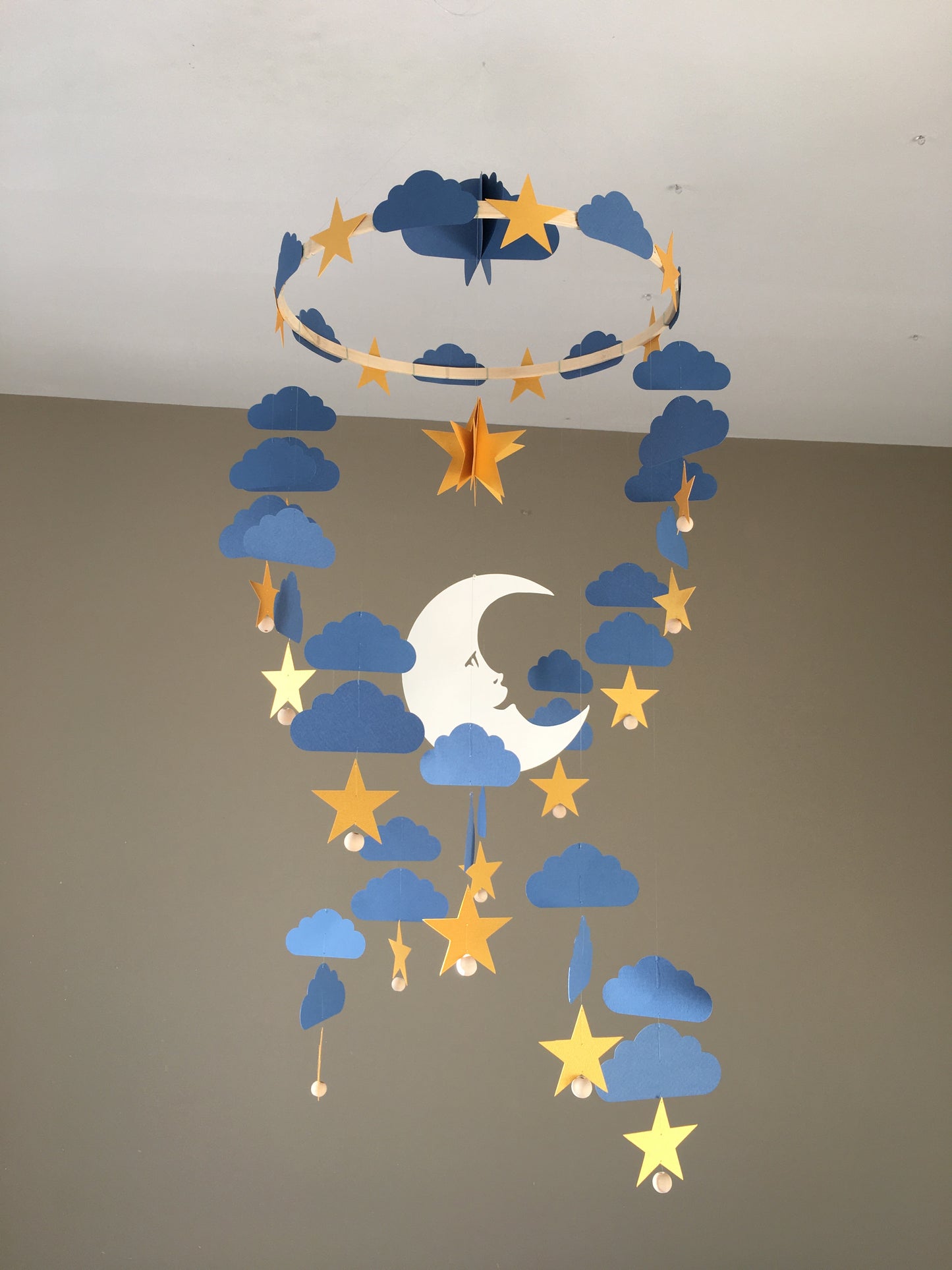 MOBILE BEBE SPIRALE LUNE ET ETOILES